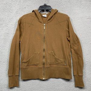 Columbia Sweatshirt Jacket Women's L Brown Full Zip Hooded Pockets Lightweight